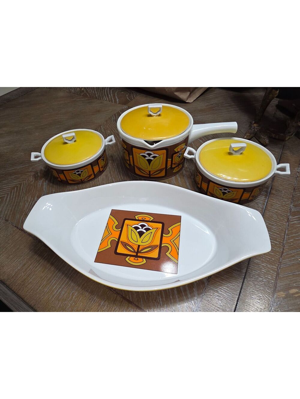 Vintage Sienna Ware by Imperial Porcelain cookware and bakeware set